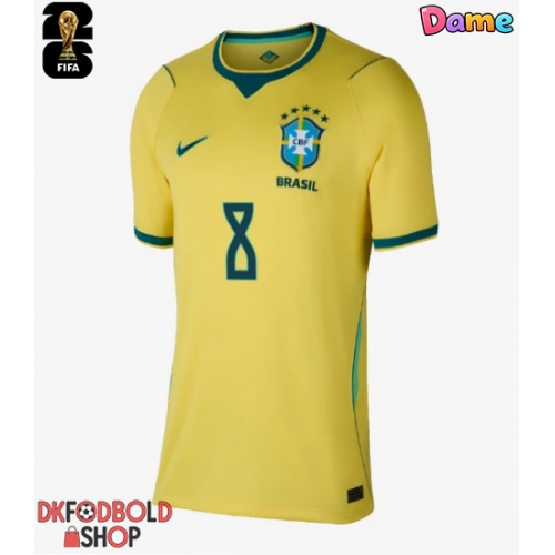 Brasilien Bruno Guimaraes #8 Hjemmebanetrøje Dame VM 2026 Kort ærmer